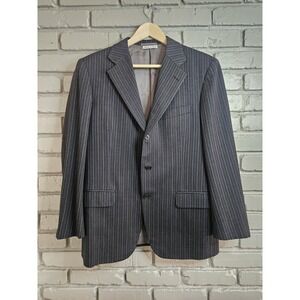 Belvest Wilkes‎ Bashford Men's Suit Jacket Blazer Black Pinstripe EU50 US40